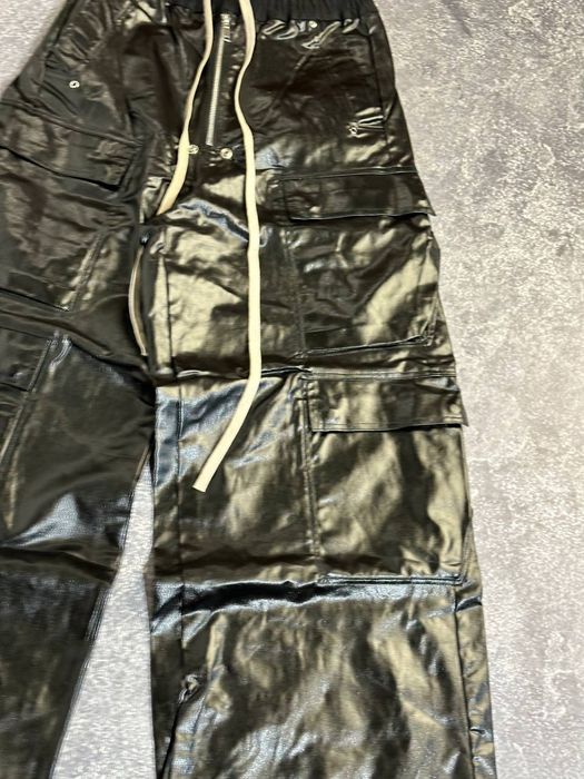 Rick Owens drkshdw bella leather cargo waxed кожаные джинсы штани М Л