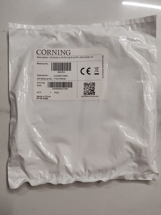 Патч-корд cat.6 RJ45-RJ45 білий 1 м U/UTP LSZH Corning UU008073965