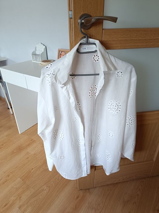 Nowa Koszula modna azurowa biała rozmiar M