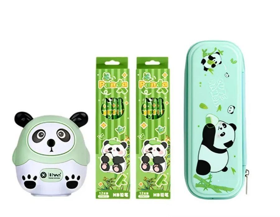 ‼️Великий набір канцелярії Панда 55в1 в кейсі з кодовим замком