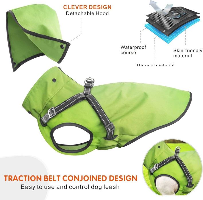 ENVIO GRÁTIS - Capa de chuva para cães pequenos, médios e grandes