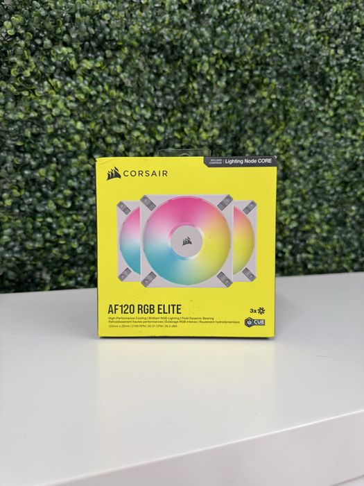 Kit 3 Ventoinhas Corsair AF120 RGB elite Brancas