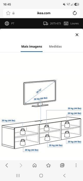 Móvel de TV  Besta, Ikea, em bom estado