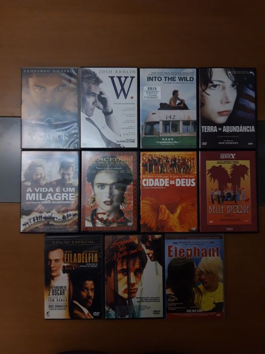 17 DVDs de filmes: Belle Epoque, Seven, Frida, 12 Anos Escravo, etc.
