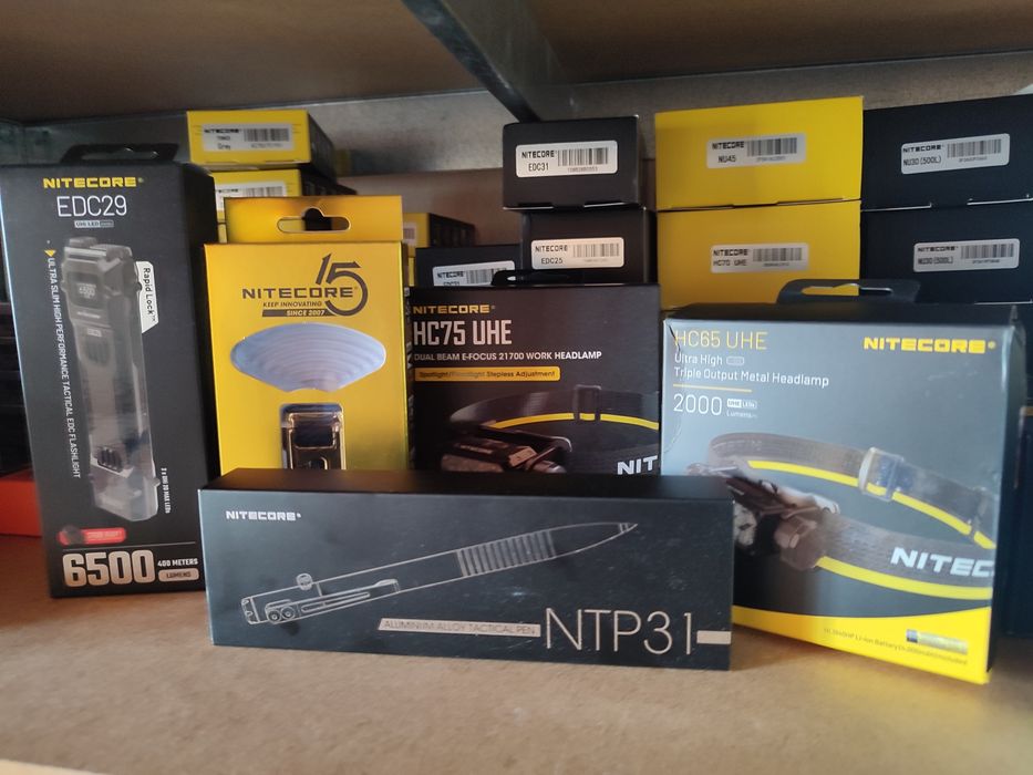 Ліхтарі Nitecore EDC29,EDC27,HC65,TINI,EDC31,EDC37,SLB06,BP23,GEN3,NB