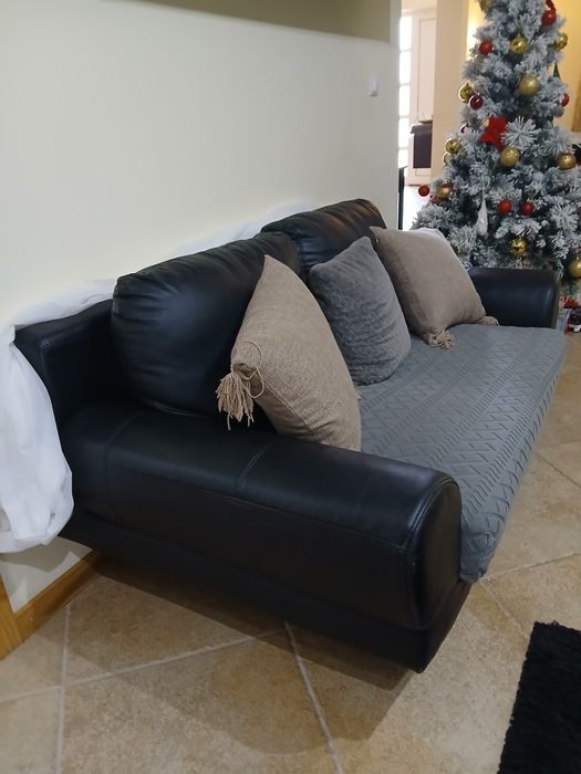 Sofá sala preto  2 lugares