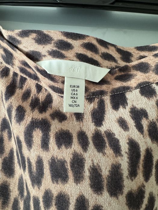 Леопардова міді спідниця h&m віскоза s-m