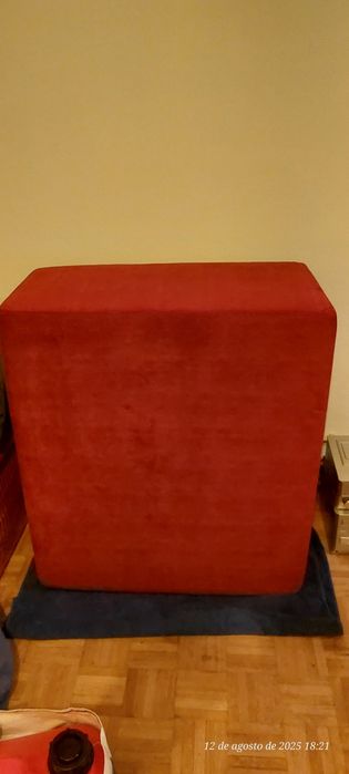 Pufe pele de pêssego vermelho novo interieurs