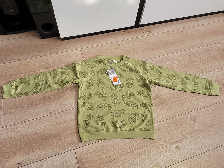 140 Bluza zielona Monster Truck chłopięca nowa Sinsay