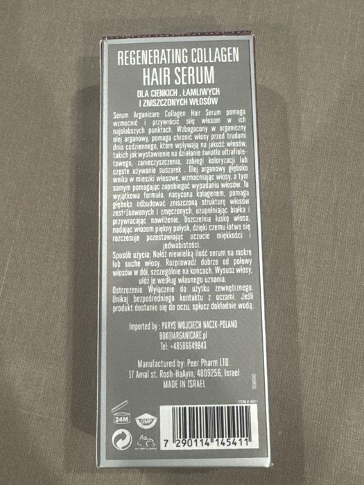 Arganicare serum do włosów z kolagenem, 100 ml