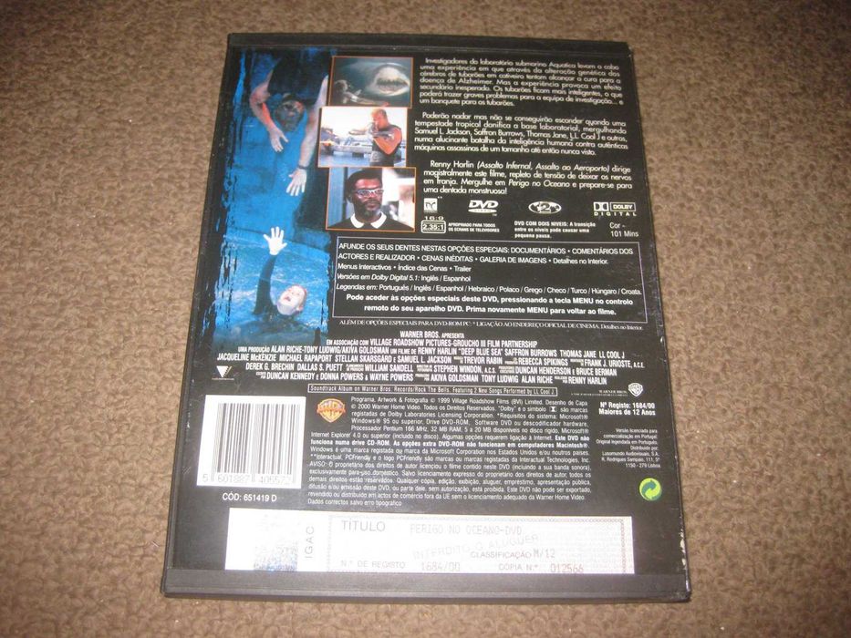 DVD "Perigo no Oceano" com Samuel L. Jackson/Snapper!