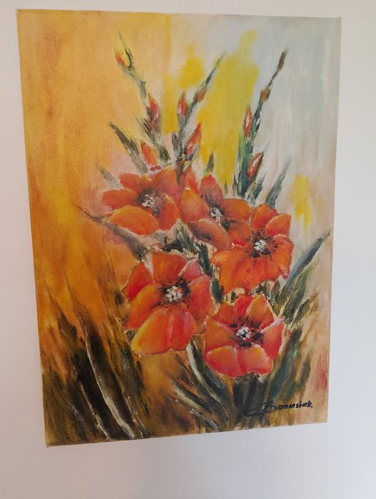 Obraz kwiaty czerwone