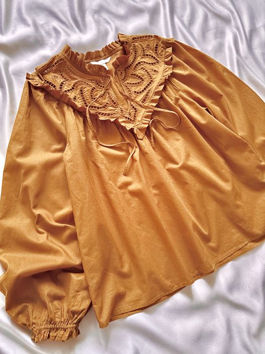 Бавовняна блуза з вишивкою H&M