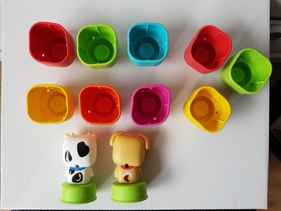 Clementoni sorter farma domek miękkie klocki Soft Clemmy pies krowa