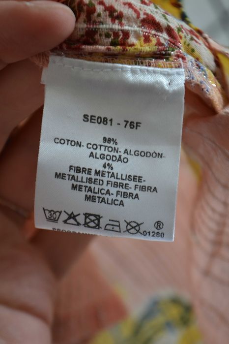 Koszulka bluzka morelowa boho w kwiaty Lost Stock M