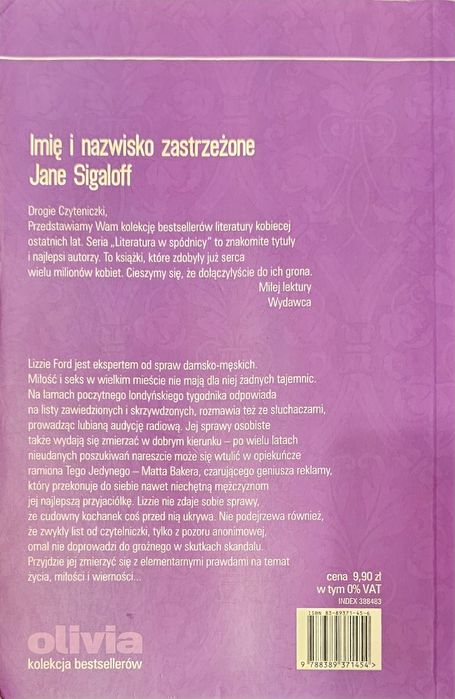 Imię i nazwisko zastrzeżone Jane Sigaloff