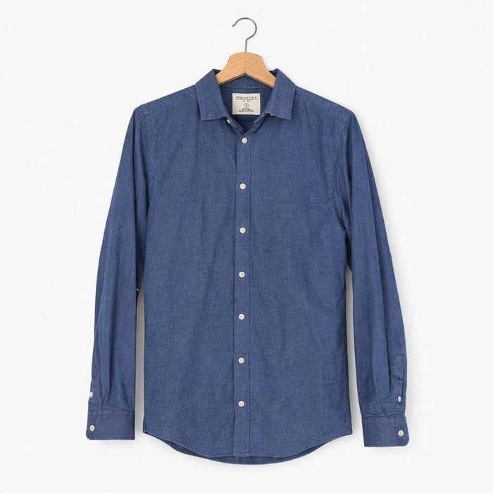 ACEITO TROCAS | Camisa Springfield Azul para Homem – Regular Fit – Tamanho S (36)