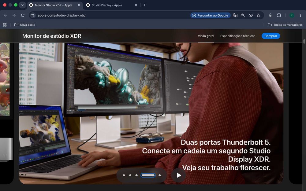 monitor studio display para trabalhar com macbook apple