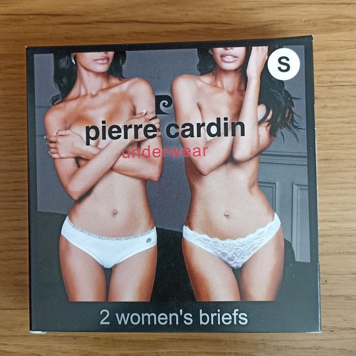Bielizna figi 2-pak białe i czarne PIERRE CARDIN damskie S-36 nowe