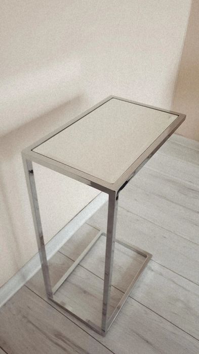 Zestaw 2 chromowanych stolików T.K Maxx srebrna konsola lustro hit