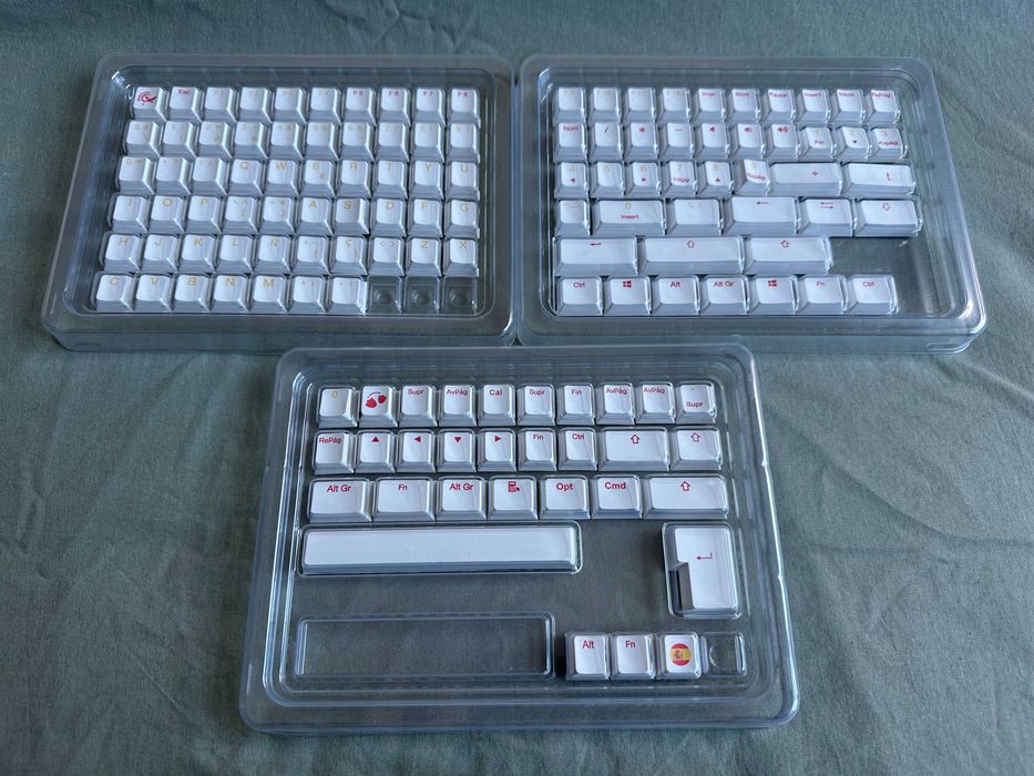 Conjunto de keycaps PBT Doubleshot Ducky ISO-ES español novo