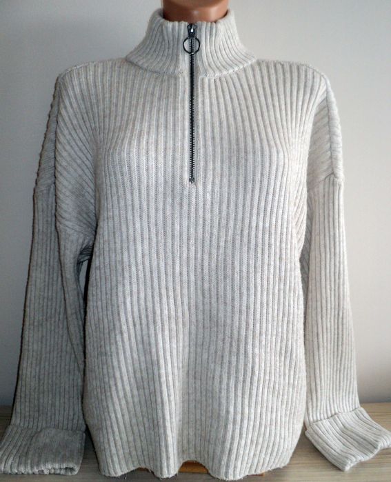 Śliczny damski sweter z dodatkiem wełny marki Fransa roz. 40-42 L-XL