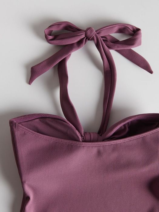 Купальник пляжний суцільний ліловий літній