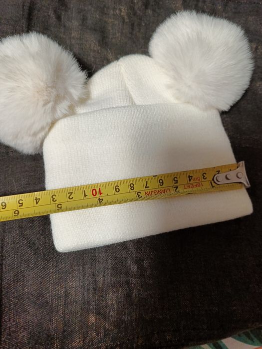 Czapka zimowa dziecięca 1 do 3 latka nowa ecri