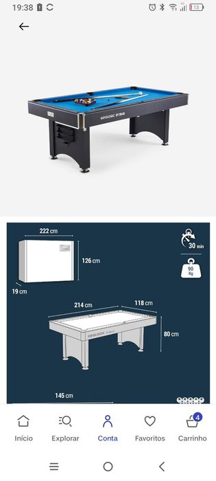 Mesa bilhar seminova