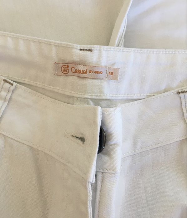 Calças brancas algodão / ganga