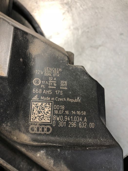 audi a4 s4 b9 15-19r lampa przednia prawa bi-xenon full led 8w0941034a