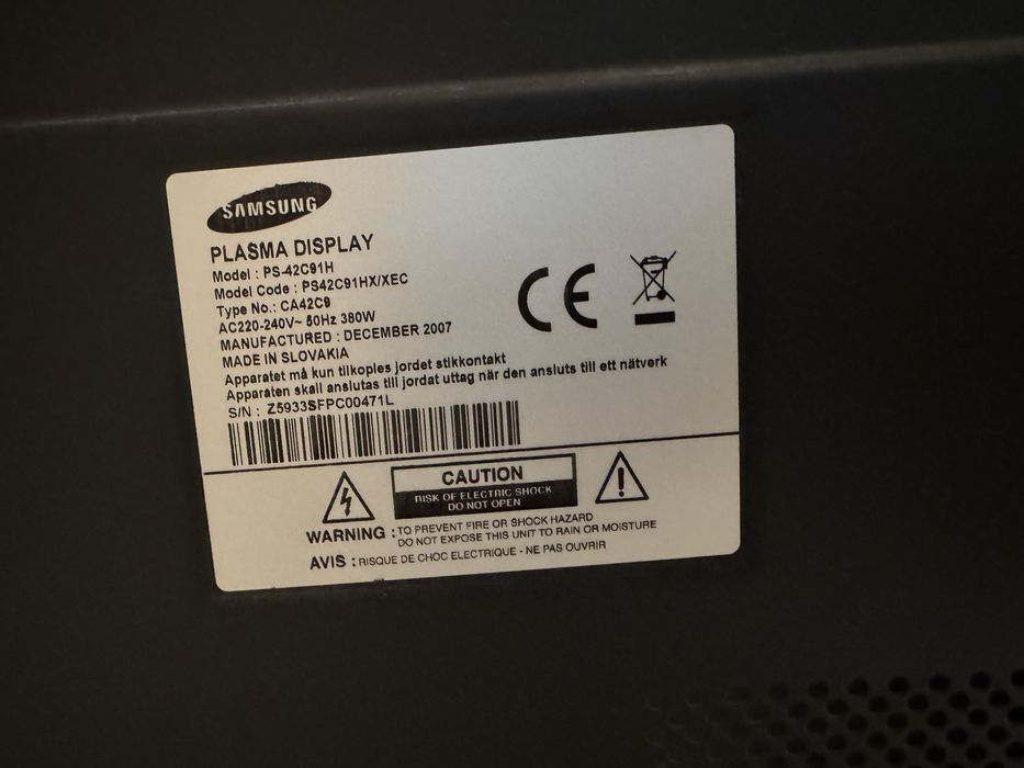 SAMSUNG plasma 42”