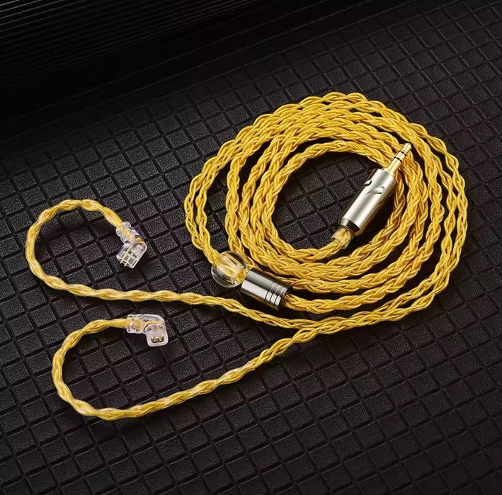 Кабель для навушників KZ та QKZ T1 8-ми жильний посріблений мідний QDC