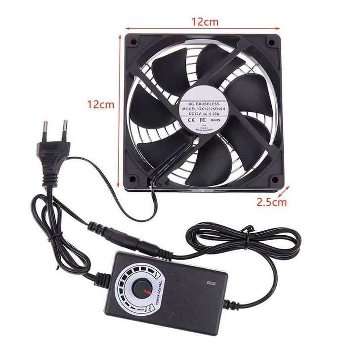 Kit Ventilador + Regulador de Velocidade 12V