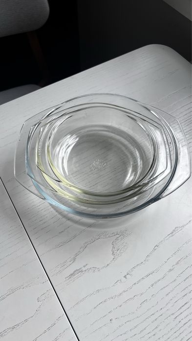 Набор стекляных кастрюль 3 шт