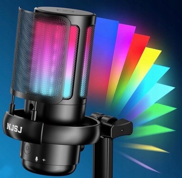 Mikrofon RGB gamingowy NJSJ ME6S podcasty