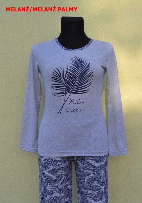 Piżama damska bawełniana dł.rękaw roz. 46 3XL (pon.wyst.)