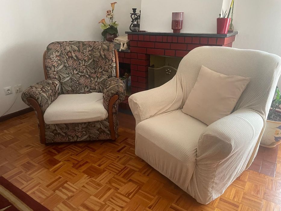 Sofá e 2 poltronas