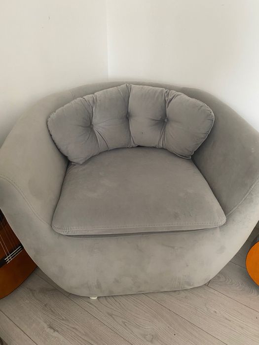 Cadeirão Redondo Interdesign "Tresor" (Veludo Cinza) – Faro