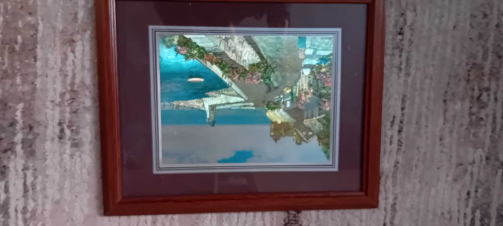 OBRAZEK z PRL "Miasteczko włoskie nad morzem"