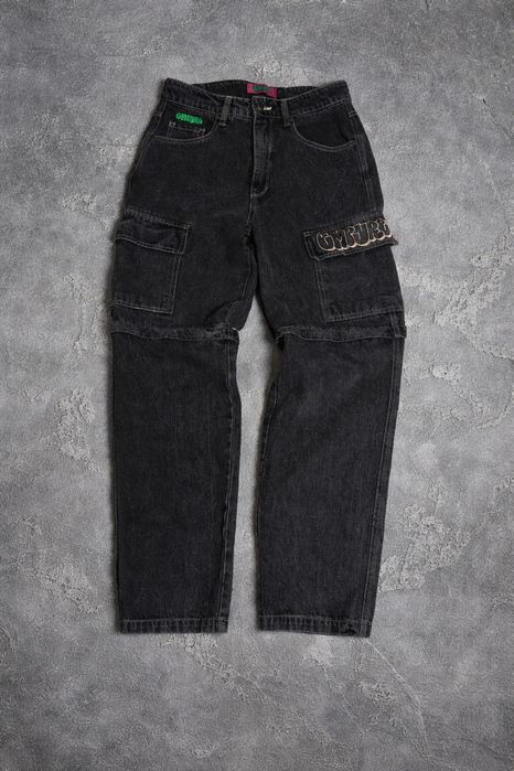 Empyre Tori Charcoal Wash Zip Off Cargo Skate Jeans
