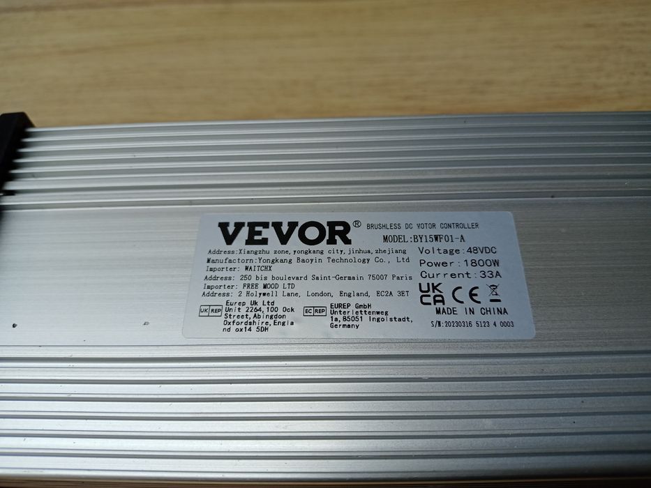 Zestaw silnik bldc 1500w sterownik BY-MY 1020D 2szt nowe