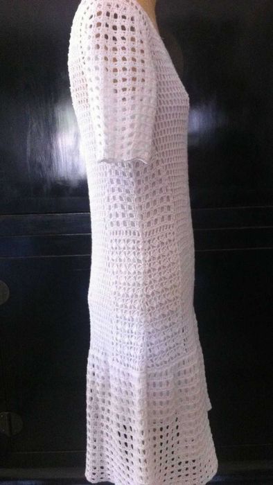 Vestido crochet renda M Club Monaco