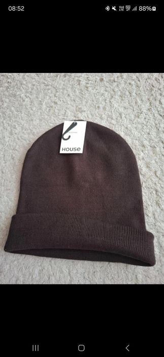 Nowa damska brązowa czapka typu beanie