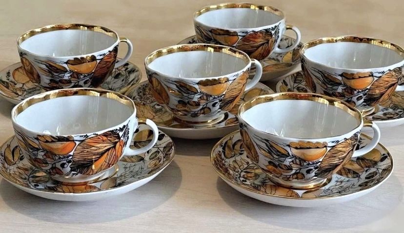 Сервиз золотая осень редкий 23предмета новий Антиквариат ссср ussr