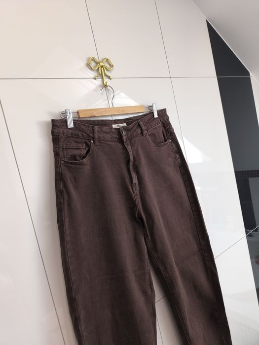 Moon Girl Jeansy Mom Fit XXL Brązowe Wysoki Stan