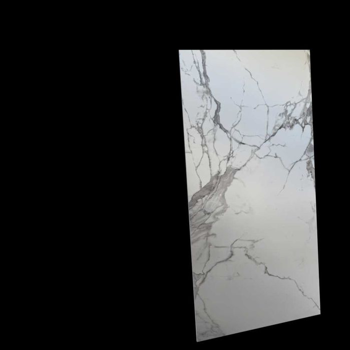 Płytka gresowa 120x60 | Biały marmur z szarą żyłą | Satyna Półmat