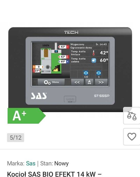 Kocioł SAS BIO efekt 14 kw pelet