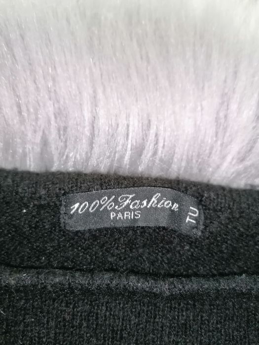 Długi czarny swetr sukienka rozmiar U