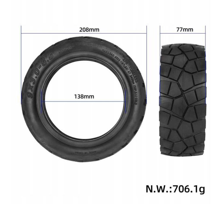 Шина 9×3.0-5.5 для електросамоката Kugoo / KuKirin G2 Pro